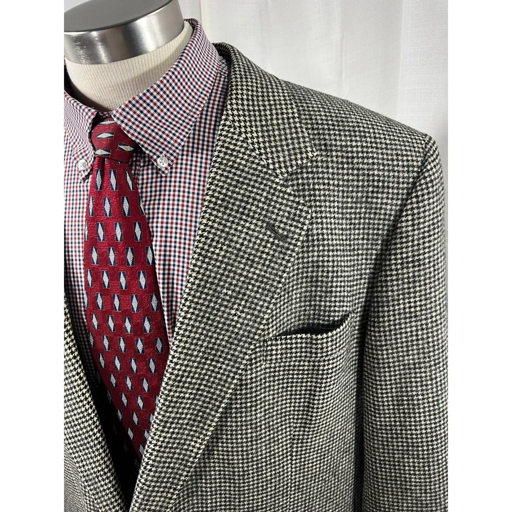 Vtg Brooks Brothers Mens 100% Camelhair Houndstooth Blazer USA Gorp *Read